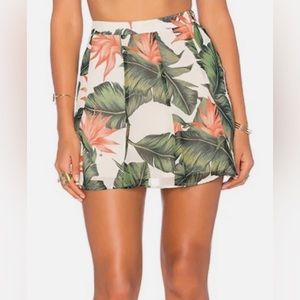Show Me Your Mumu Paradise Found Floral Print Skater Skirt Size XS